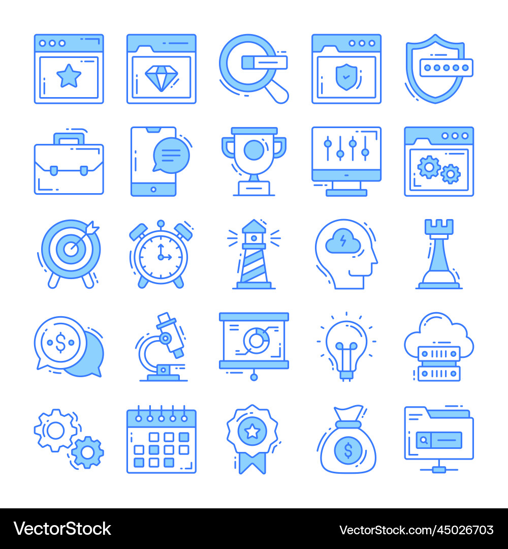 Set of seo icons for web design development vector image