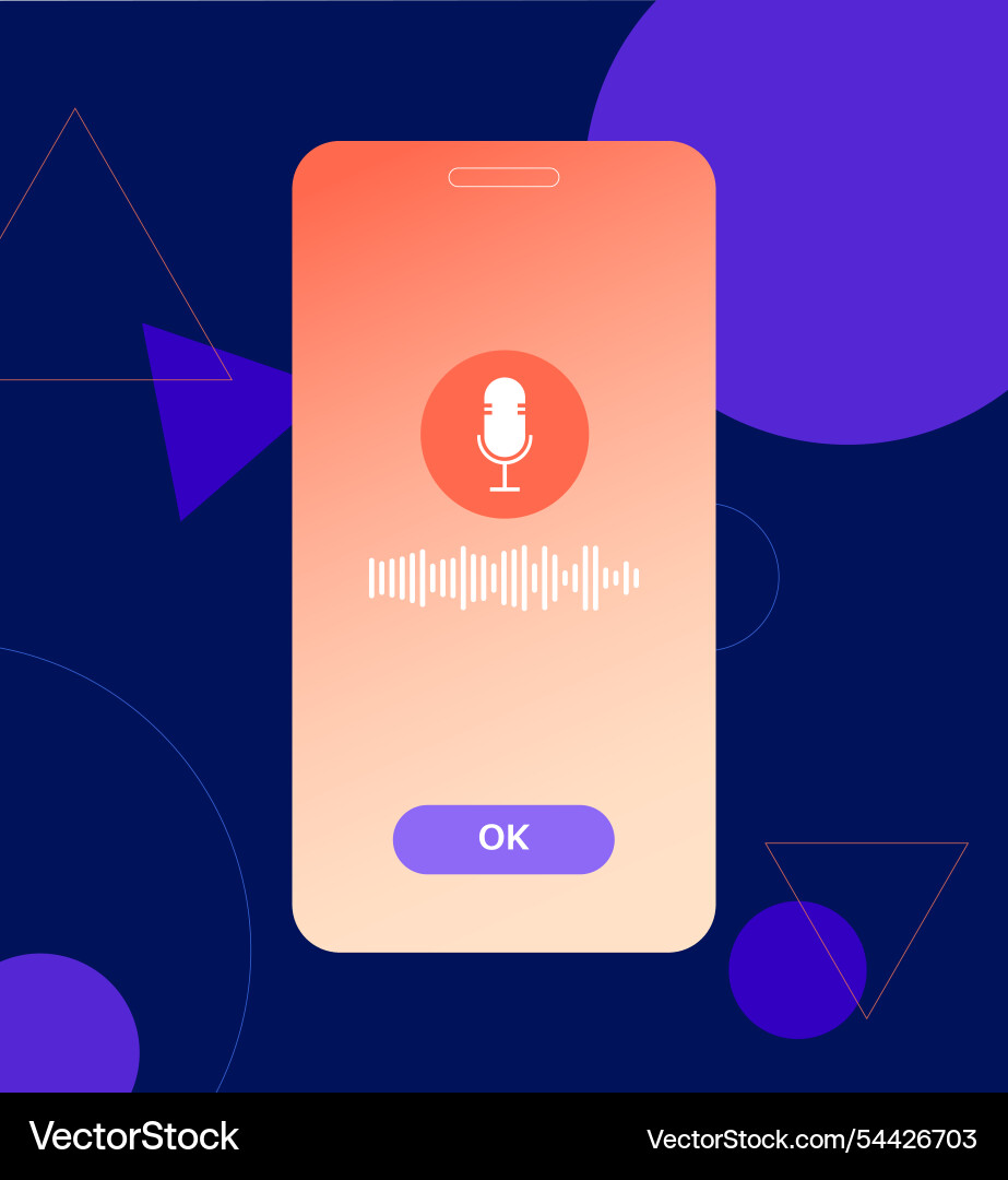 Voice Biometrics Authentication Vector Image
