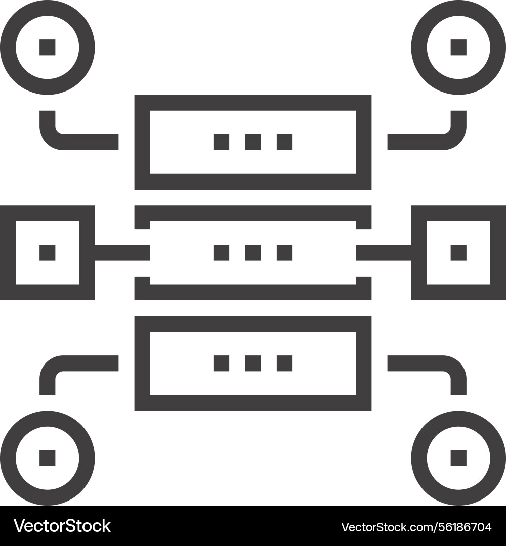 Data structure flat line web icon Data structure flat line web icon vector image