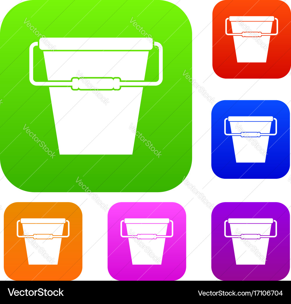 Empty bucket set collection Vector Image