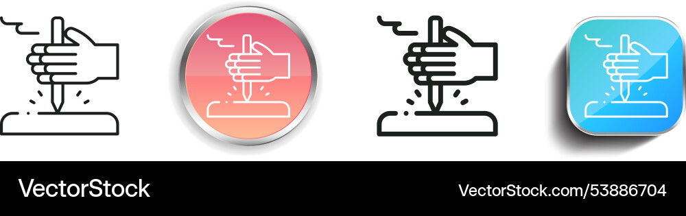 Fire icon thin linear regular and button style Fire icon thin linear regular and button style Vector Image