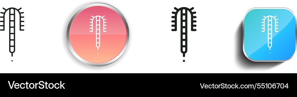 Intrauterine icon thin linear regular and button vector image