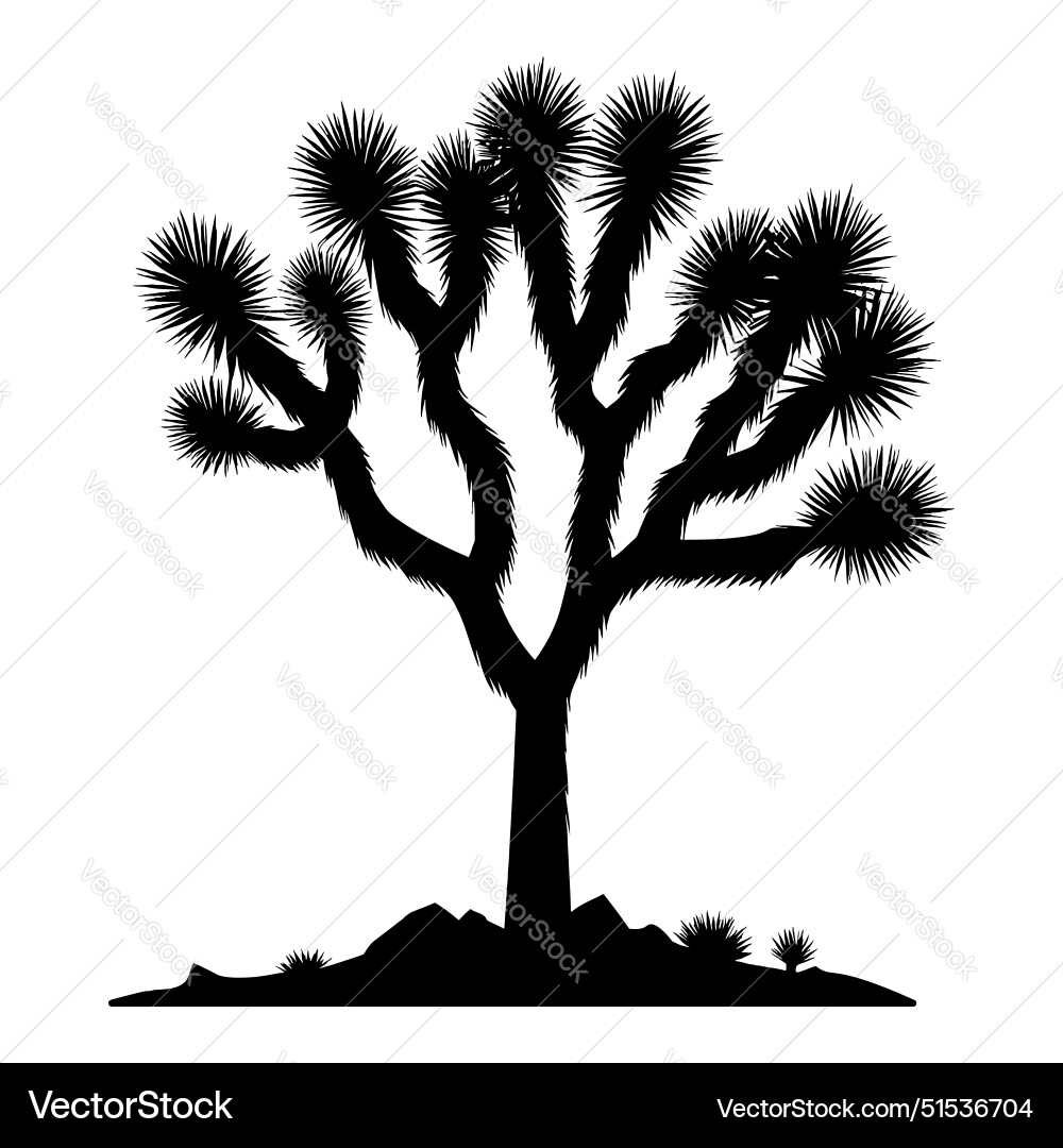 Joshua tree silhouette Royalty Free Vector Image