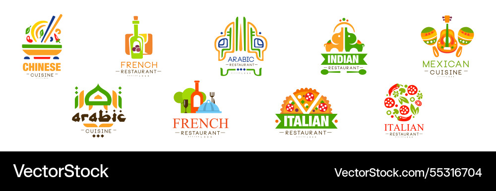 Kulinarik der verschiedenen Kultur Logo Design Vorlage Kulinarik der verschiedenen Kultur Logo Design Vorlage vektorbild