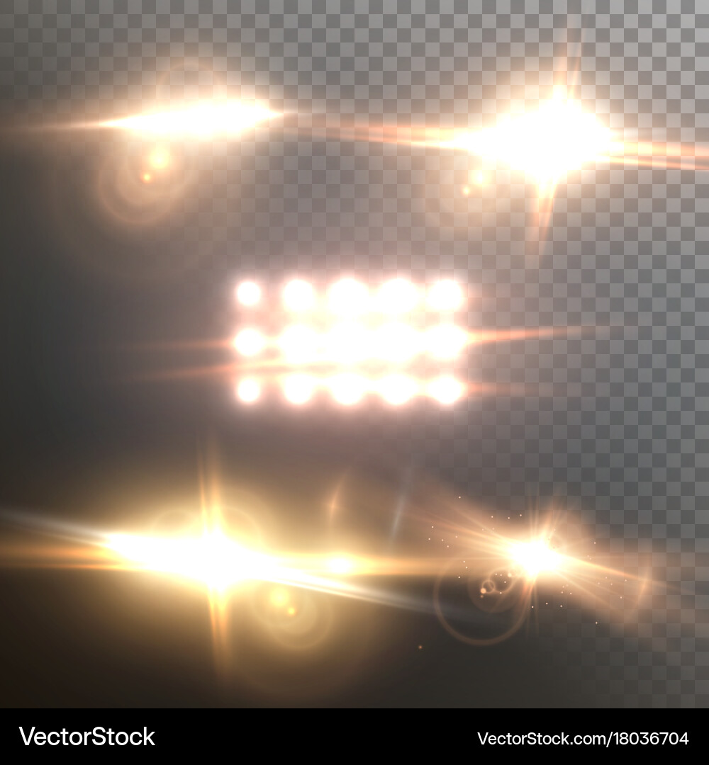 Lens flare set realistic glow effect Vector Image