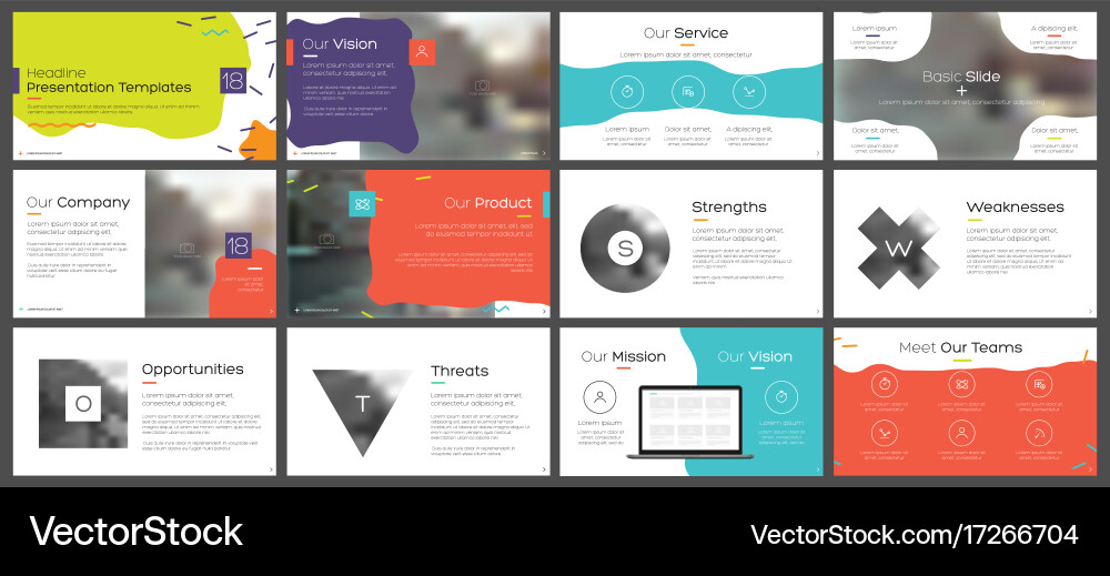 Presentation Template Elements vector image