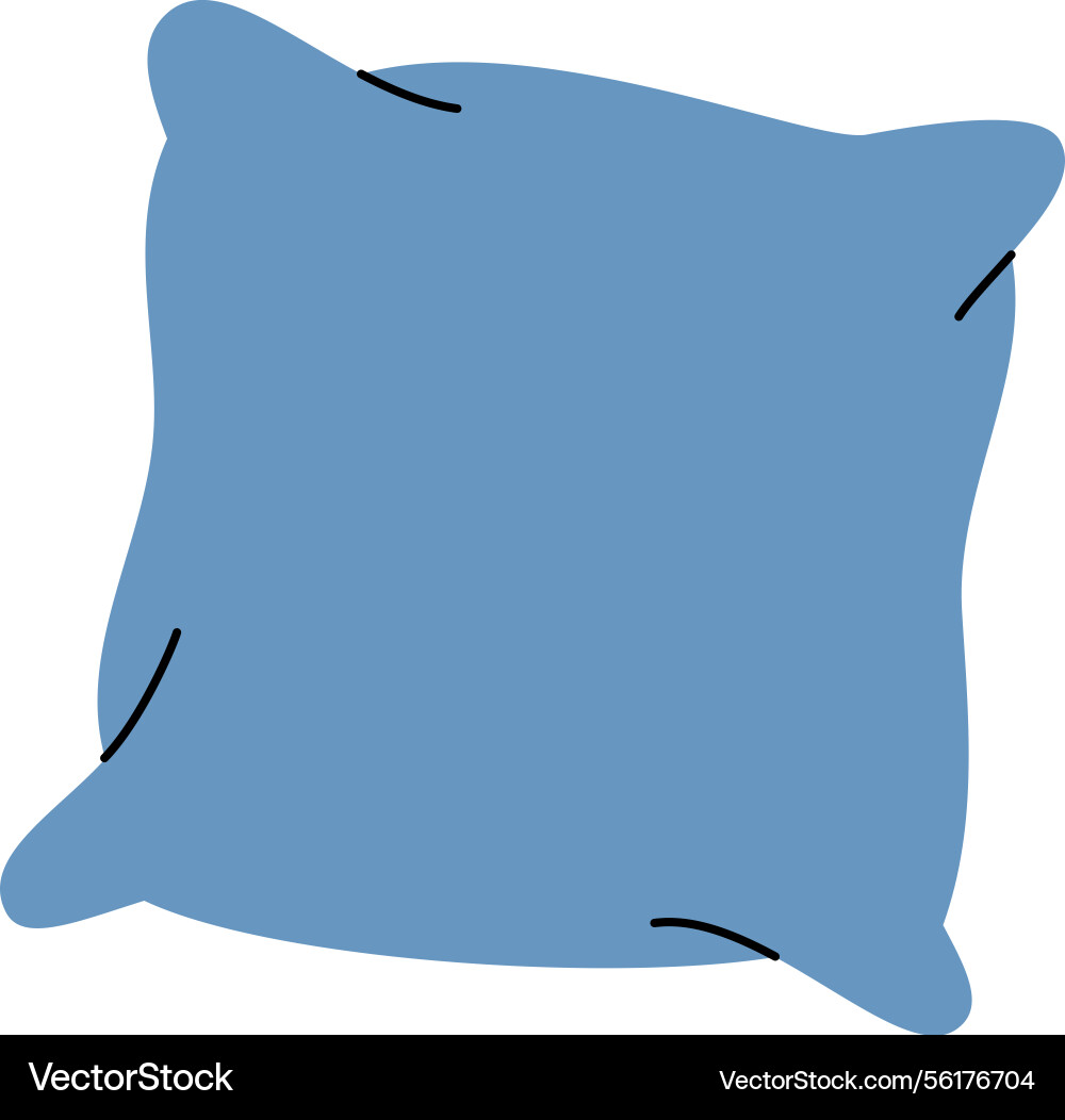 Square fluffy pillow for sleeping Vector Image