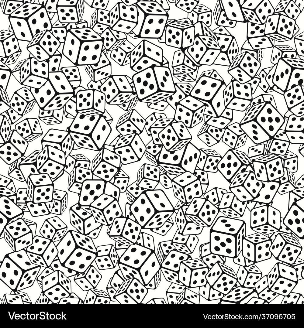 Dice cubes seamless pattern Dice cubes seamless pattern vector image