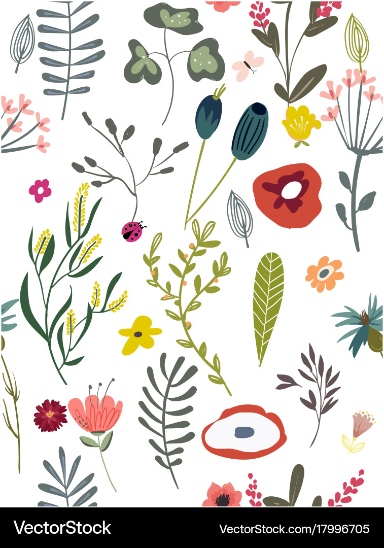 Floral Doodle Pattern vector image
