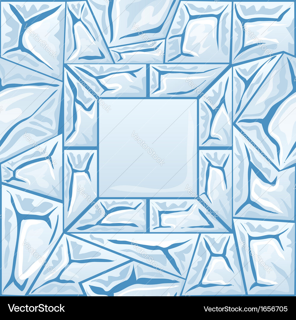 Frame with blue ice seamless pattern Vector Image
