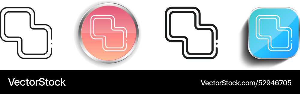 Kombinieren Sie Icon dünne lineare regelmäßige und Schaltfläche Stil Kombinieren Sie Icon dünne lineare regelmäßige und Schaltfläche Stil vektorbild