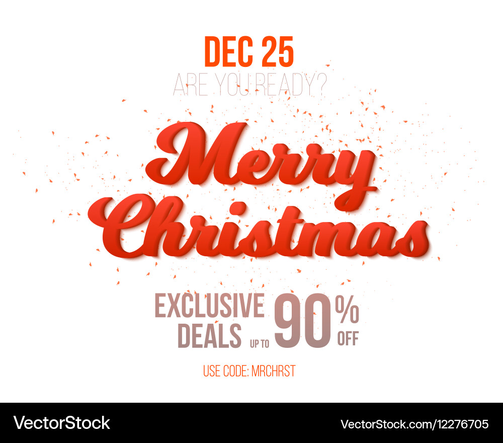 Merry christmas sale poster template isolated Vector Image