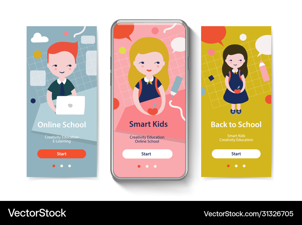 Onboarding-Bildschirme für mobile App-Vorlagen Onboarding-Bildschirme für mobile App-Vorlagen vektorbild