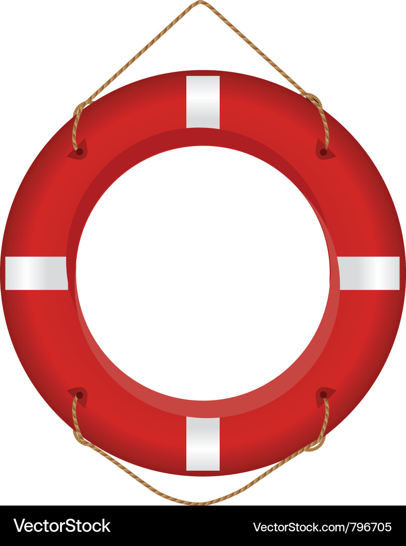 Red Lifesaver Floatation Device Vector Image
