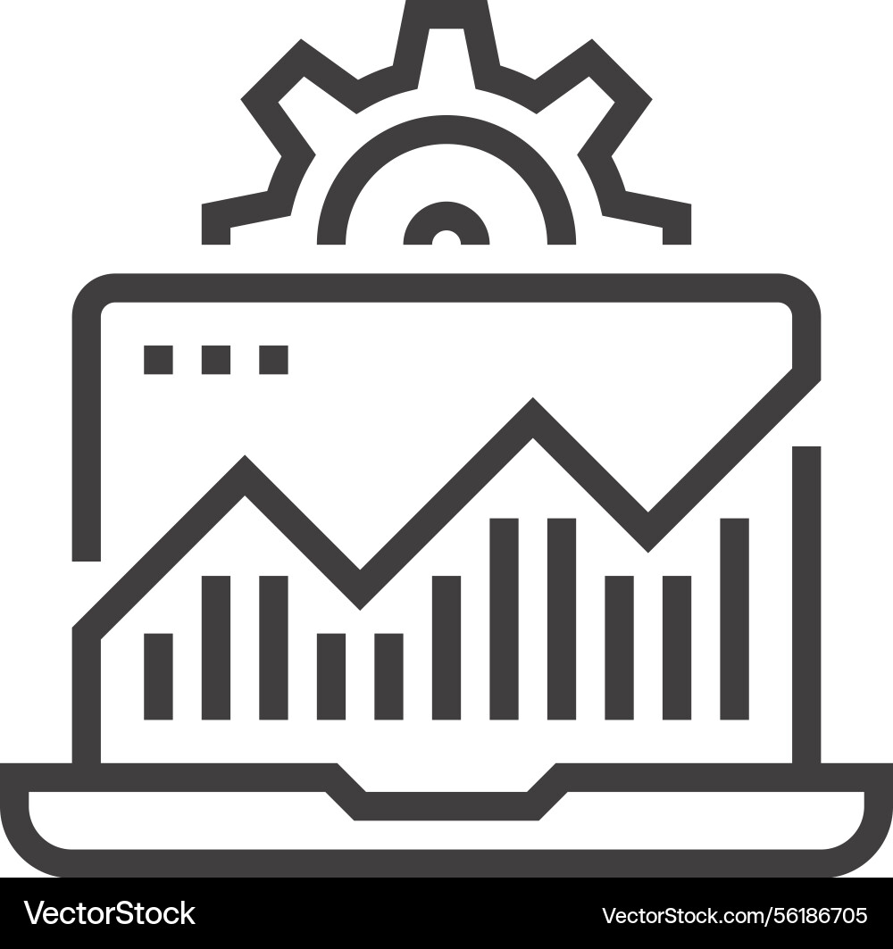 System monitoring flat line web icon System monitoring flat line web icon vector image
