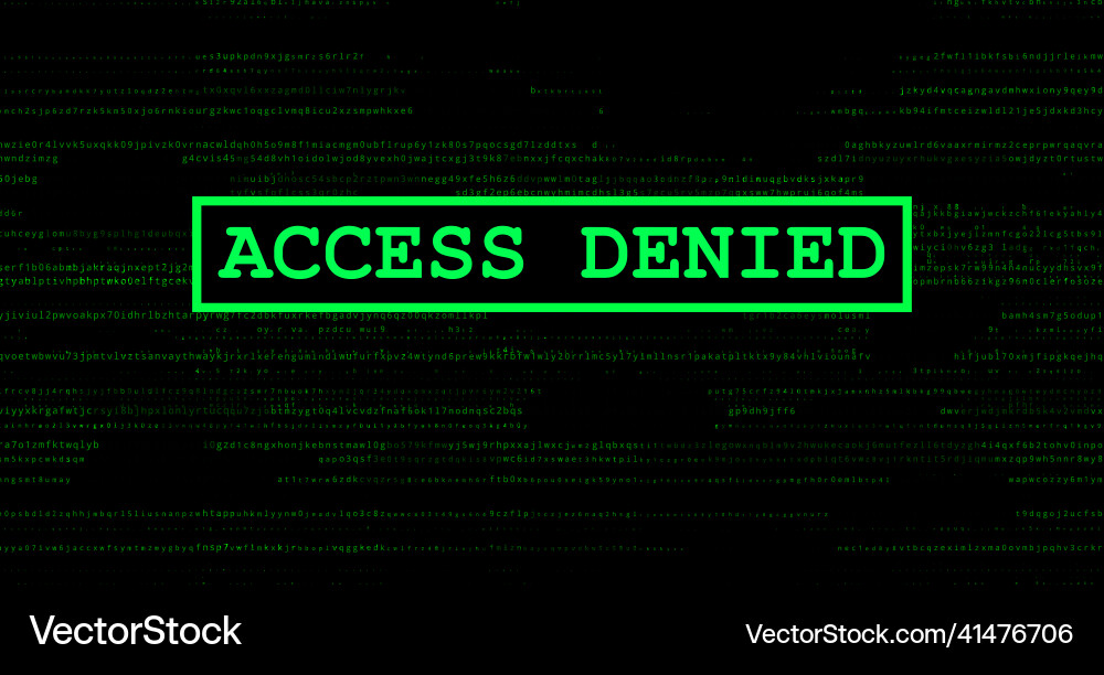 Access denied message on the screen futuristic Access denied message on the screen futuristic vector image