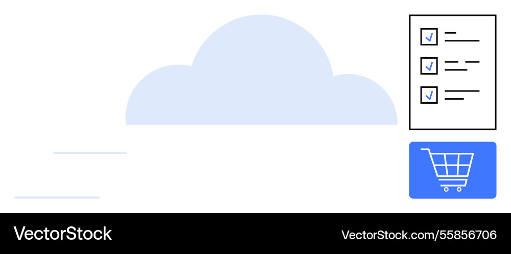 Digital shopping list and cloud integration for e Digital shopping list and cloud integration for e Vector Image