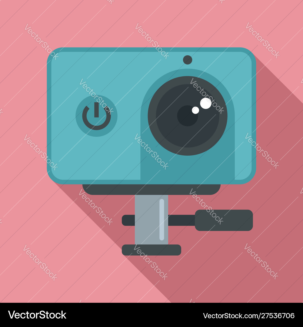Dynamic action camera icon flat style Dynamic action camera icon flat style vector image