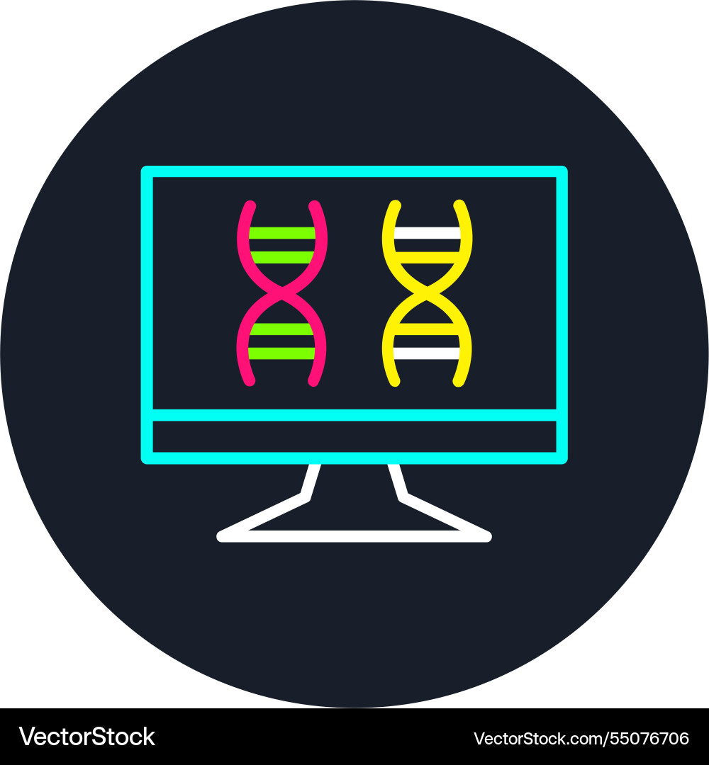Monitoring line multi color icon vector image