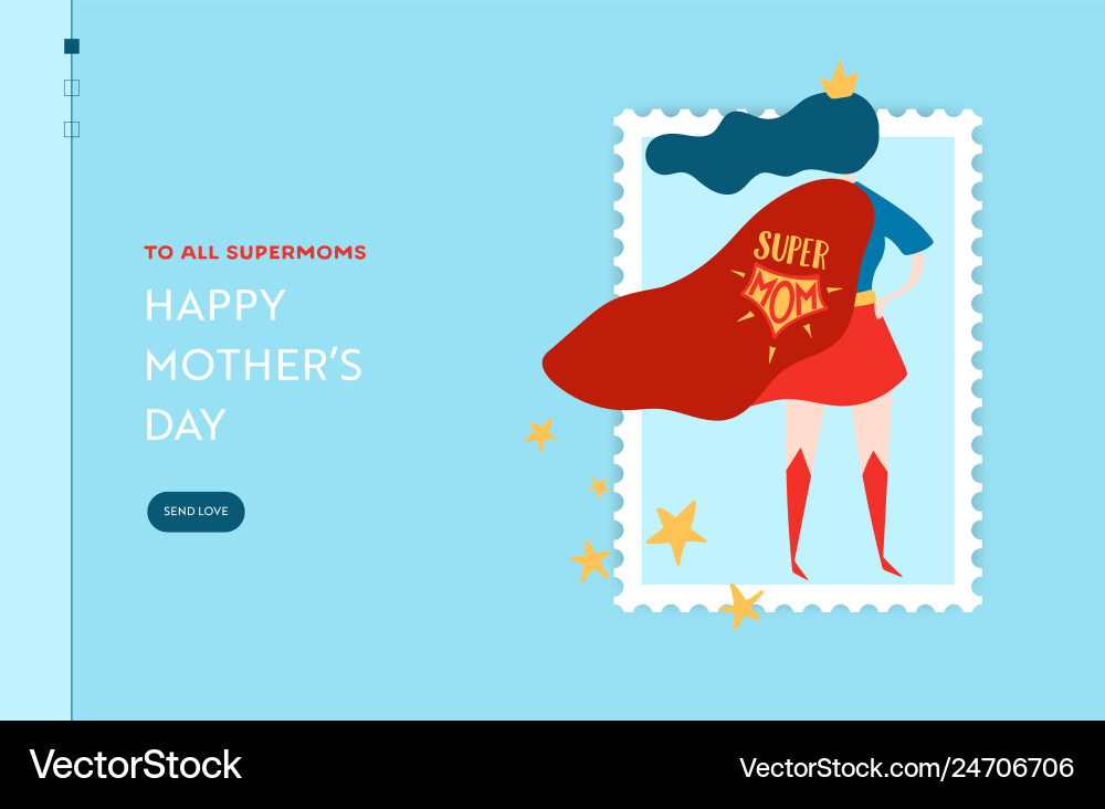 Mütter Tag Verkauf Banner mit superhero Mutter Mütter Tag Verkauf Banner mit superhero Mutter vektorbild