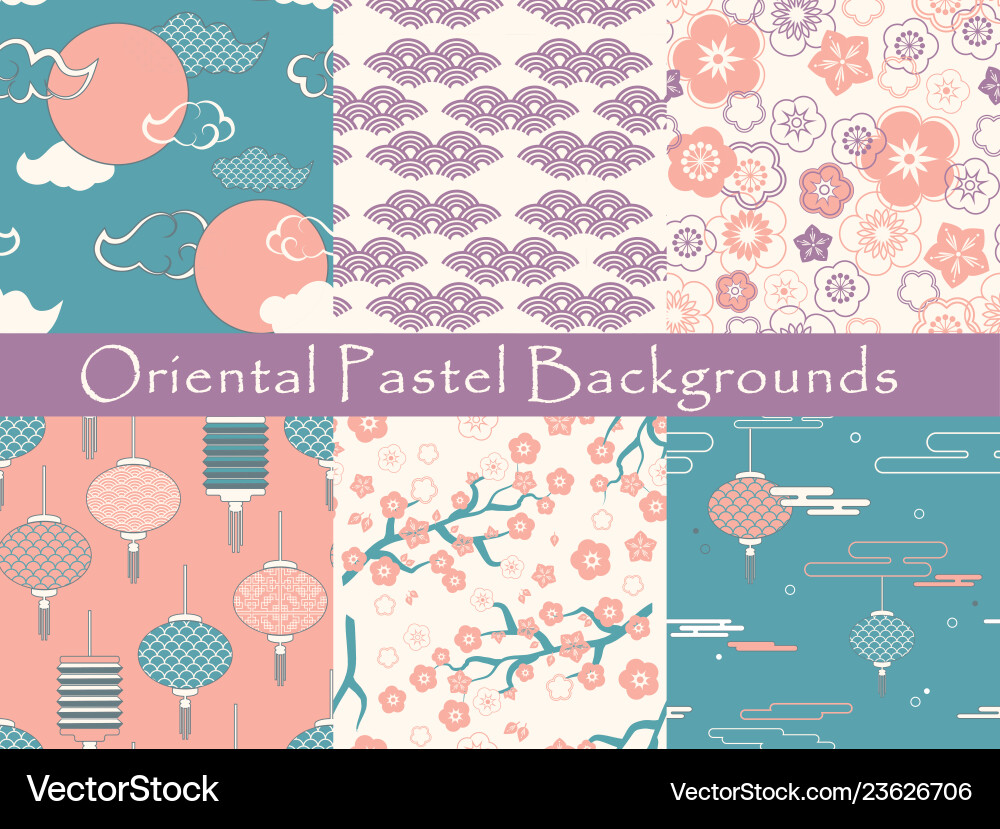 Set of chinese seamless patterns Set of chinese seamless patterns vector image