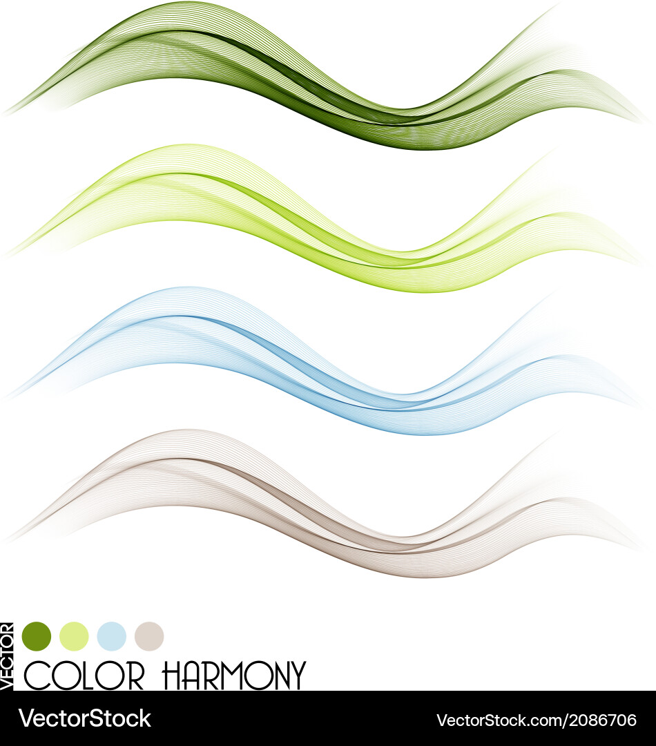 Set of color curve lines vector image