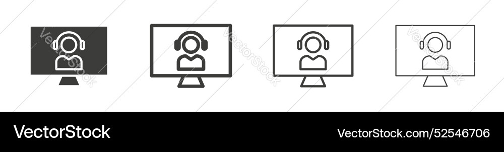 Tech support icon set on white background Vector Image