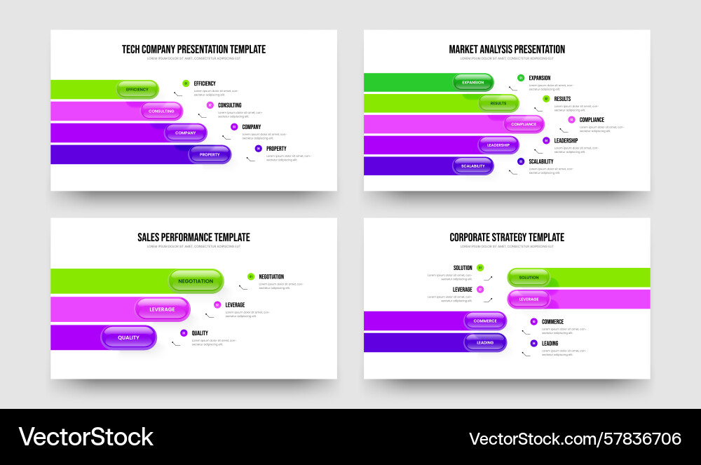 Visual report four five three step diagram Vector Image
