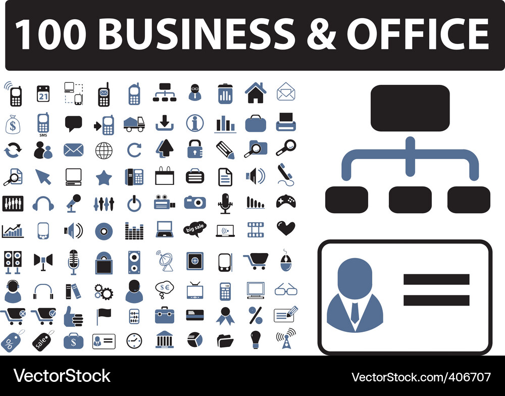 Business Office Sign Collection Vector Image