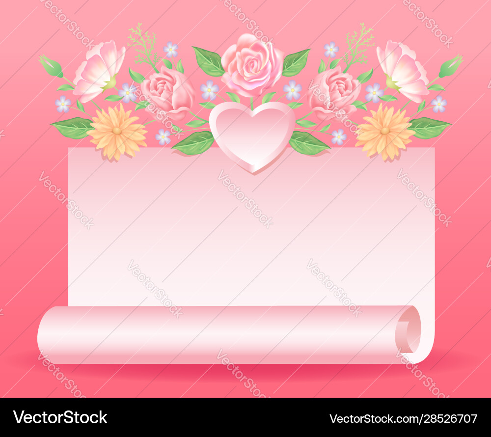 Floral Rose Template - Pink & Red vector image