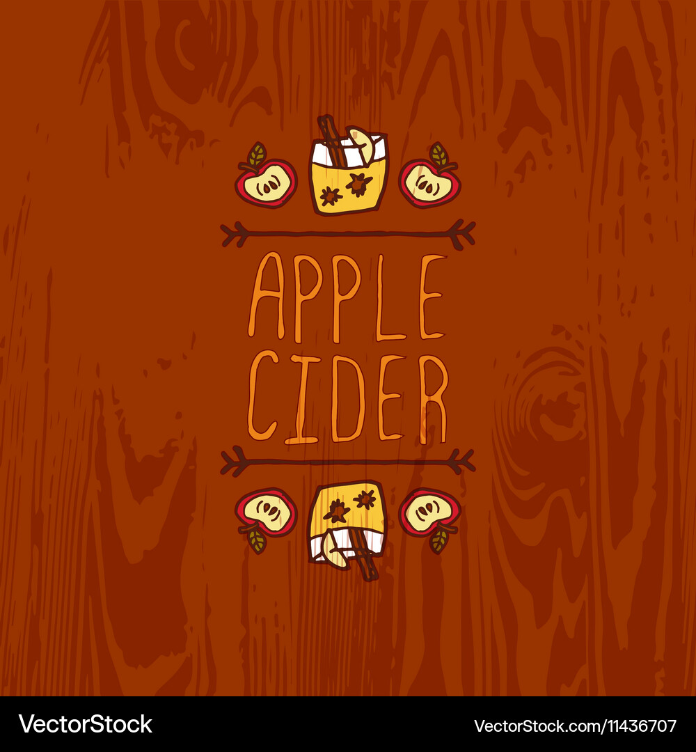 Handdrawn autumn element with text Vector Image
