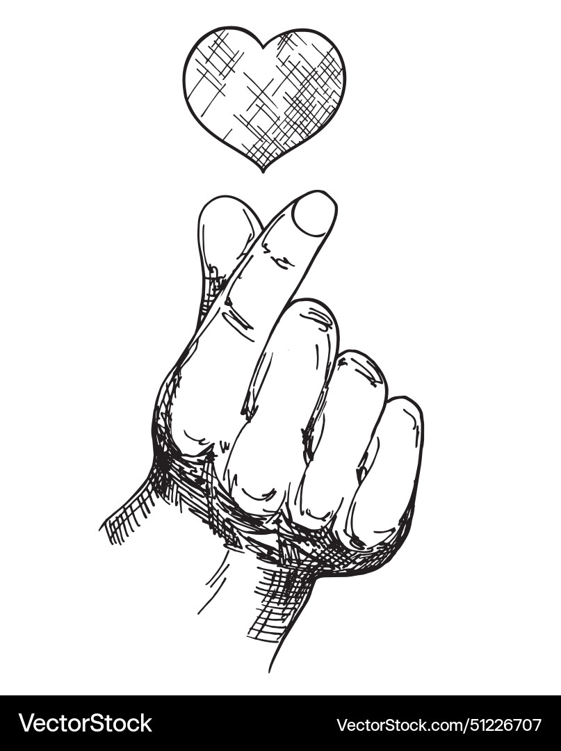 Hände mit Herz Hand Zeichnung Skizzenfinger Hände mit Herz Hand Zeichnung Skizzenfinger vektorbild