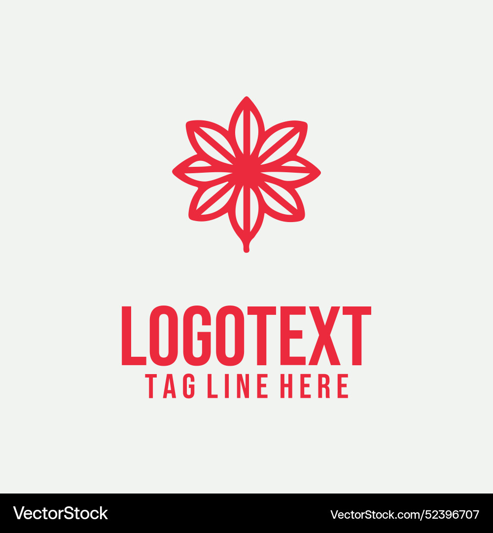 Linear flower rose logo Royalty Free Vector Image