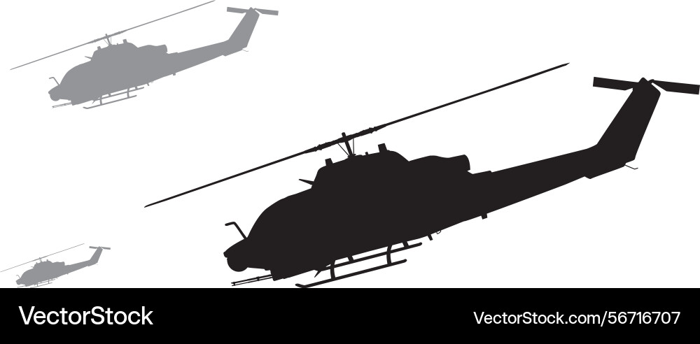 Military helicopters flying silhouettes Military helicopters flying silhouettes Vector Image