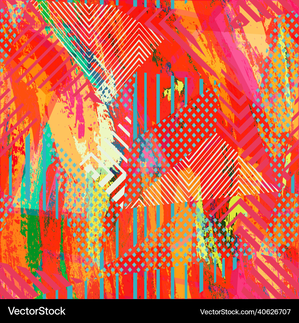 Red Geometric Triangle Pattern vector image