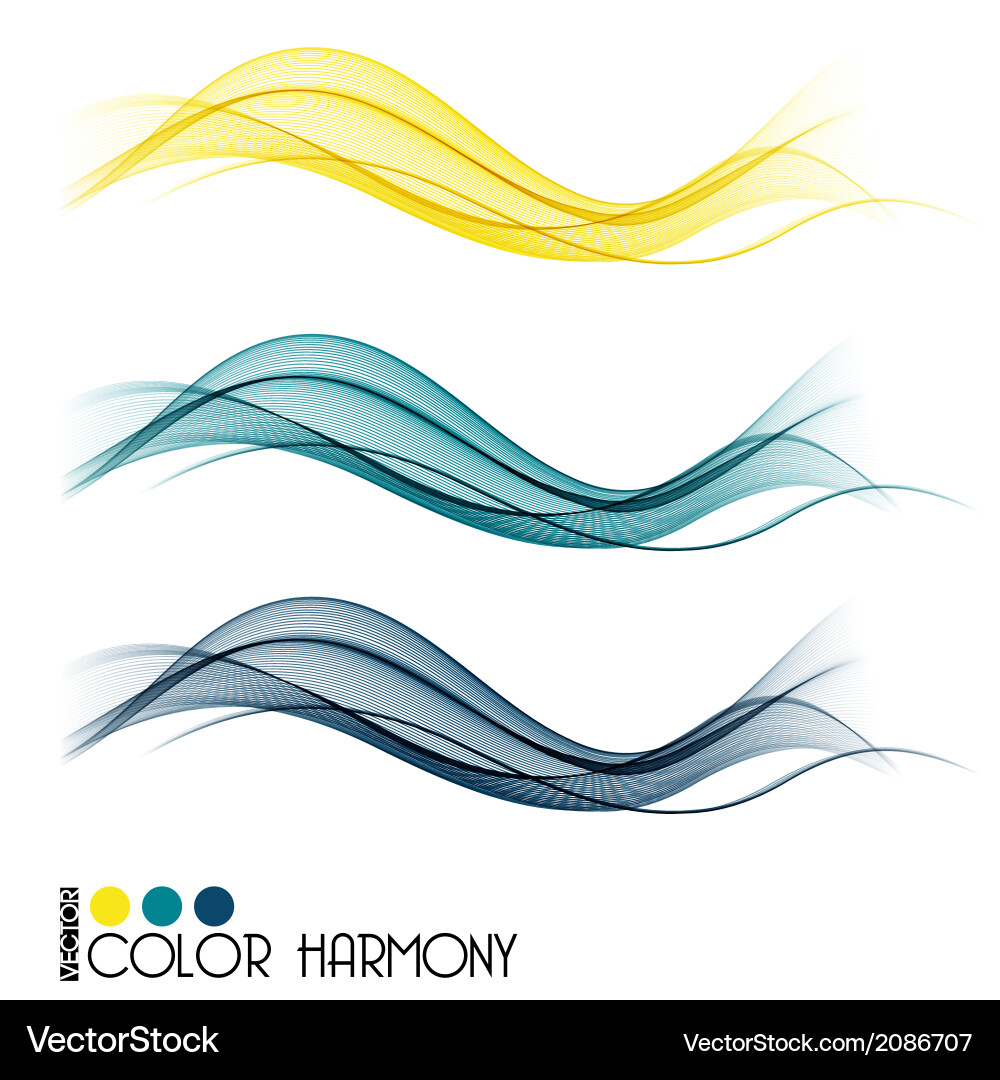 Set of color curve lines vector image