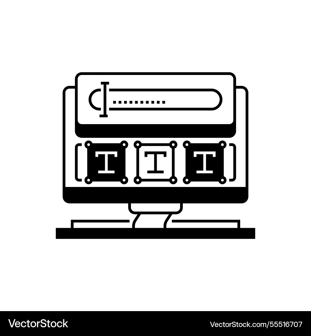 Text input field glyph icon linear style sign Text input field glyph icon linear style sign vector image
