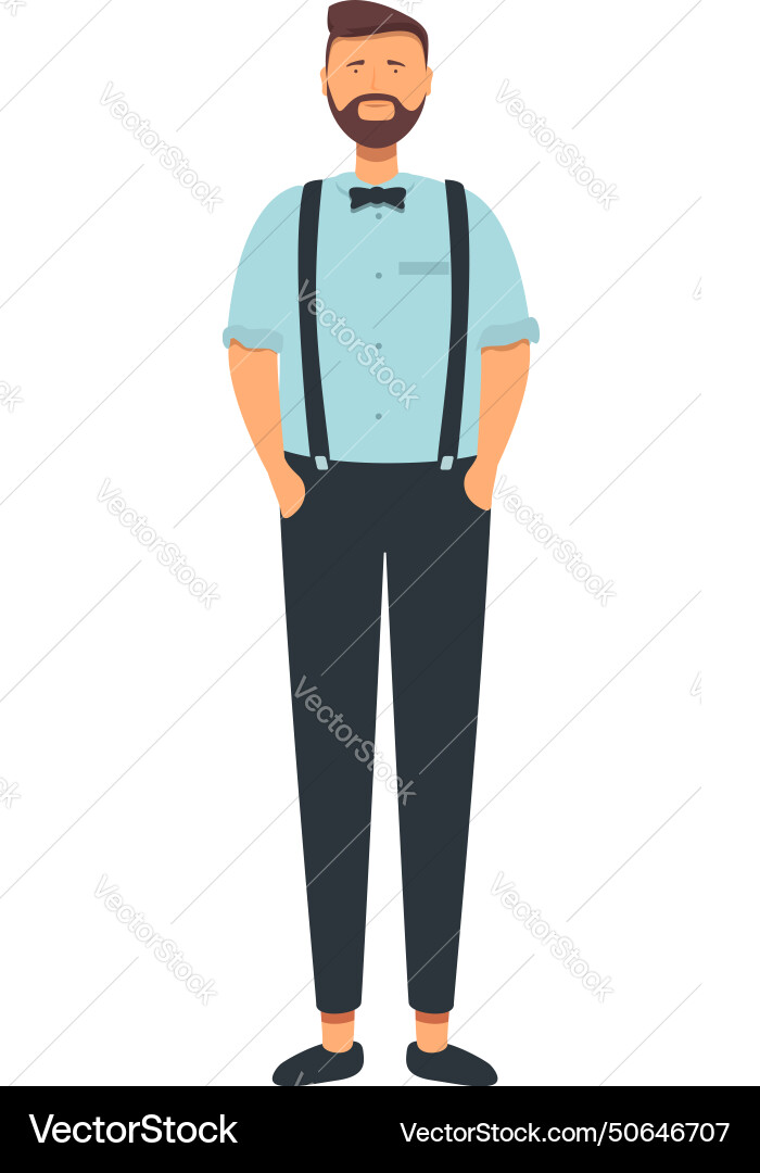 Vintage bow hipster icon cartoon people Vintage bow hipster icon cartoon people vector image