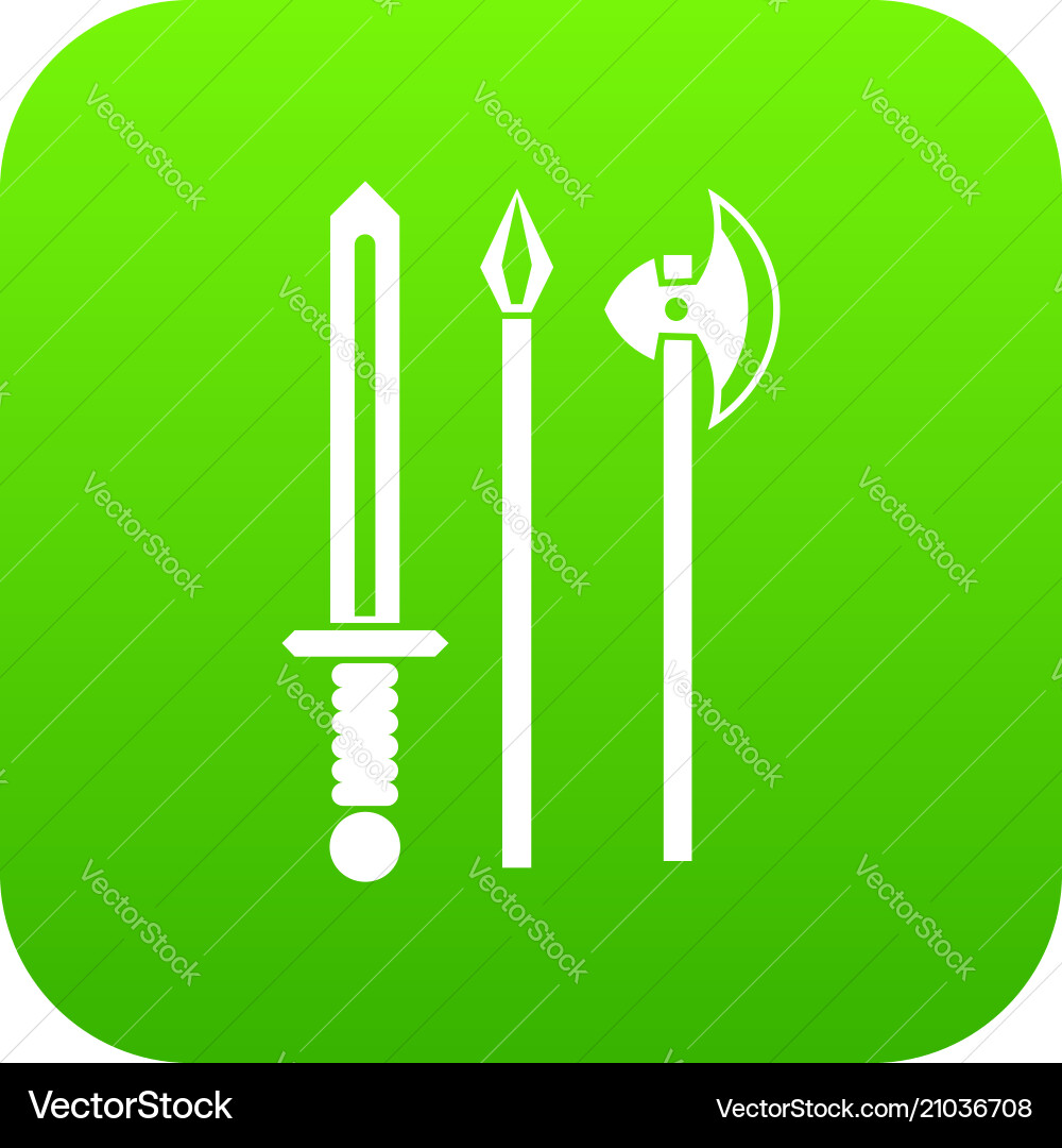 Antike Waffe Schwert Pick und Axt Ikone digital Antike Waffe Schwert Pick und Axt Ikone digital vektorbild