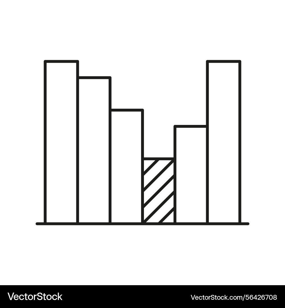 Bar chart line icon data analysis business Bar chart line icon data analysis business vector image