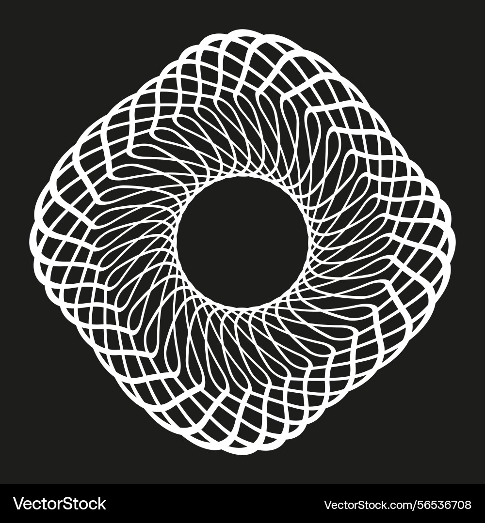 Circular spiral symbol white abstract loop twist Circular spiral symbol white abstract loop twist vector image