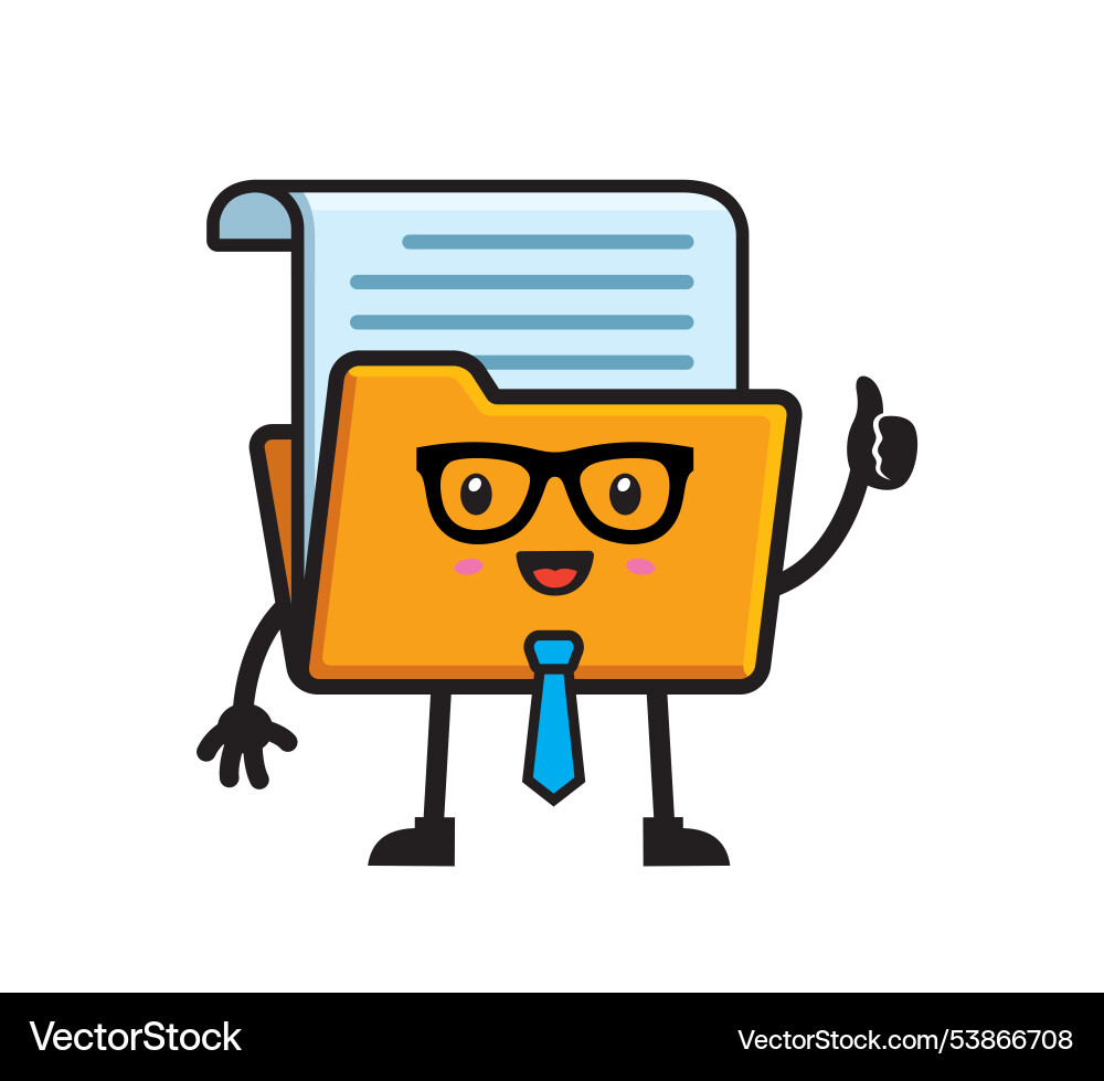 File folder mascot character design Vector Image