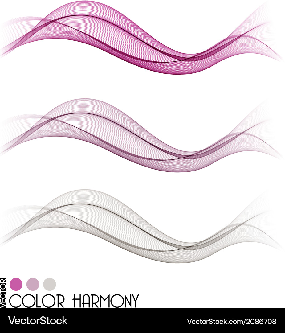 Set of color curve lines vector image