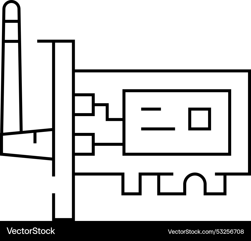 Wifi computer part line icon Wifi computer part line icon vector image