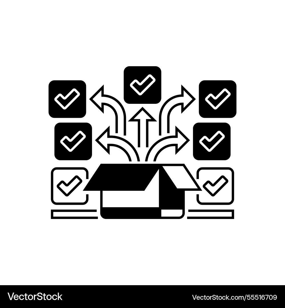 Checkbox group glyph icon linear style sign Checkbox group glyph icon linear style sign vector image