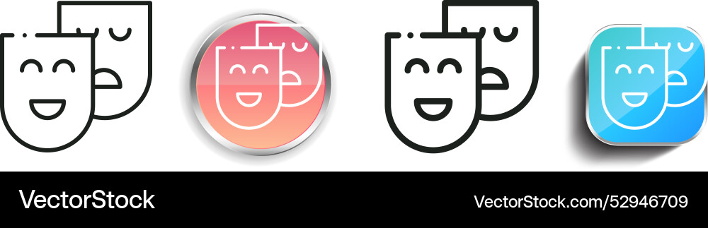 Comedy icon thin linear regular and button style Comedy icon thin linear regular and button style vector image