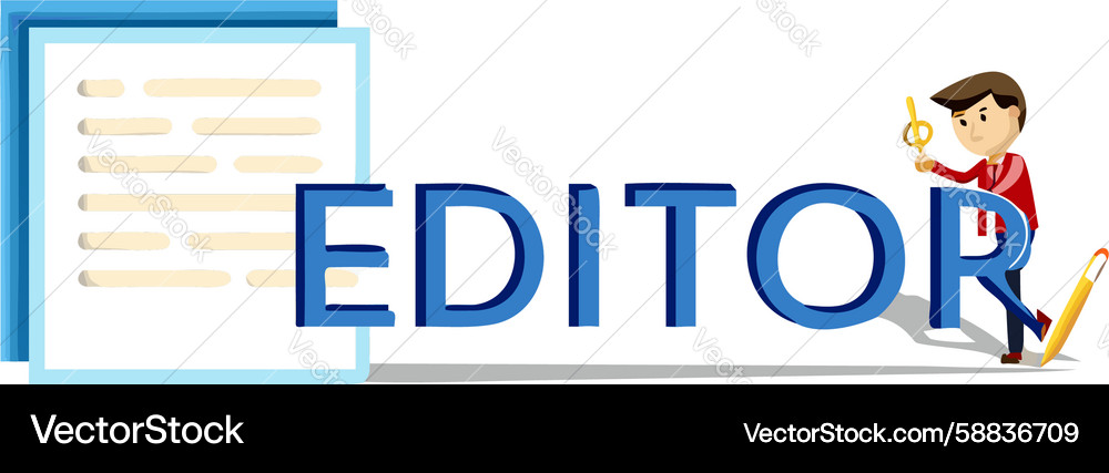 Editor working on document art design generative Vector Image