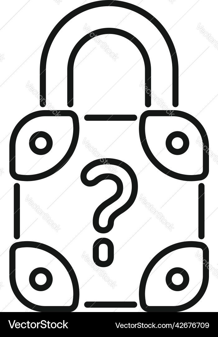 Lock password icon outline page log Lock password icon outline page log vector image