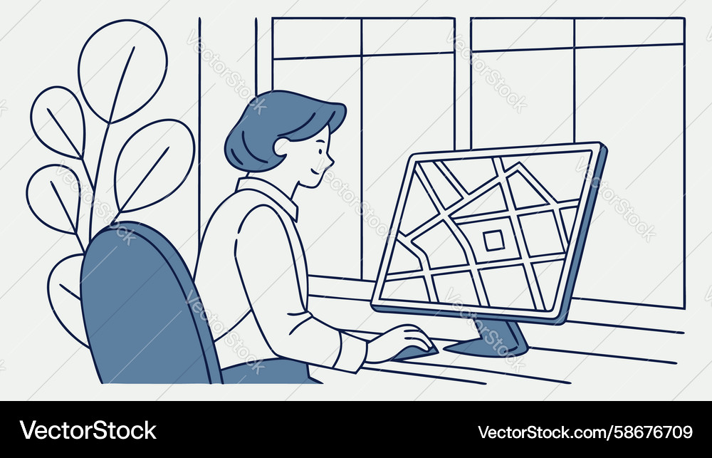 Modern Computer Interface Vector Image