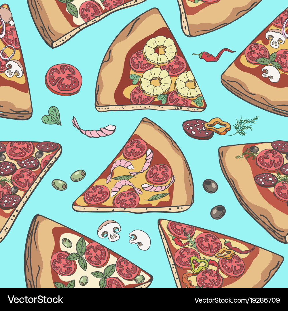 Pizza Slice Pattern vector image
